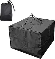 Garden Furniture Cushion Storage Bag WorthPlanet Waterproof 210D Oxford Fabric 83 x 83 x 62cm Furniture Seat Cushions Storage Bag with Handles Zippers and Carrying Bag for Cushions, Patio W200027 (Black)