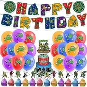 Ninja Turtle Theme Birthday Party Flag Pulling Balloon Cake Insertion Decoration Supplies for Kids
