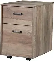Oos Living Alaska Mobile Pedestal, Rustic Oak