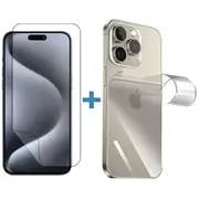 Soft PET Film Screen Protector Guard for Apple iPhone 15 PRO Front and Back