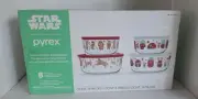 Star Wars Christmas Pyrex 8 Piece Set Vader Chewbacca Glass Storage NEW