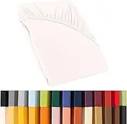 Relax Box Spring Bed Water Bed Fitted Sheet 180 x 200-200 x 220 cm White Jersey Mako Cotton 160 g/m² Sheet