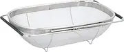 Stainless Steel Strainer for Sink Drainer Extendible with Handles 33 x 23.5 x 10 cm Sink Strainer Kitchen Sink Strainer Pasta Sieve Household Sieve