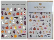 Halloween Nail Stickers Pumpkin Witch Skull Ghost Cross Cat Spider Evil Eyeball