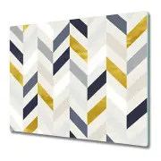 Glass Surface Protector Worktop saver Colourful lines herringbone 60x52