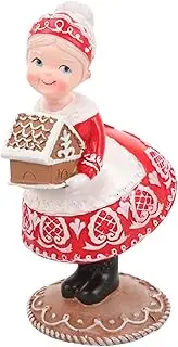 Resin Crafts Christmas Decorations Christmas Mrs. Claus Figurine Santa Claus Figure with Candy Santa Claus Decorations Resin Crafting Decor Lovers Desktop Red Toy/775