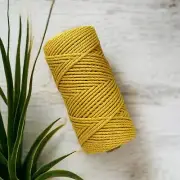 5MM 3Ply Macrame Cord | MUSTARD | 100% Pure Cotton Rope | Melbourne Australia
