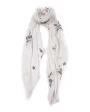 Blue Pacific Tissue Cashmere-Blend Faded Stars Scarf