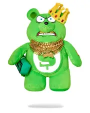 Sprayground Money Bear 12 Chainz BackpackNew Green Gold Chains Teddy Bear Bag