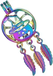 Amosfun Unique Shape Pearl Bead Cage Locket Pendant for DIY Essential Oil Diffuser Necklace Charm Bracelet