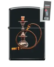 Zippo 82253 hookah smoking pipe black matte Lighter + FLINT PACK