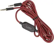 Replacement Headphone Cable, 2m OFC Core Cord with Mic Volume Control for G433 G233 G Pro G Pro X, Nylon Braided Wire Compatible with PC Switch, Wearable & Sturdy, Oxygen Copper