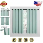 Blackout Curtain Panels Aqua - Energy-Efficient, Noise-Reducing Drapes, Set of 2