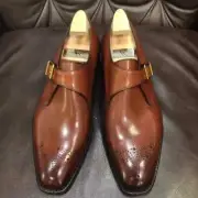 Handmade monk strap shoes Men leather shoes Mens dress formal shoes Monk Mens