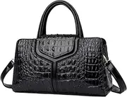 [ZiMing] Top Handle Handbags Women Purse Crocodile Pattern Faux Leather Tote Bags Satchel Bags Zipper&Flap Handbag Shoulder Bag