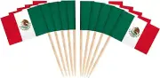 CYPS 100 Pcs Mexico Flag Mexican Toothpick Flags, Small Mini Stick Cupcake Toppe