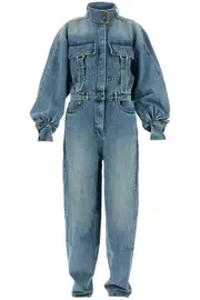 ZIMMERMANN denim illustration overall jumpsuit