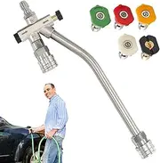 Foam Cannon Double Connector, Power Washer Attachment, 1/4-inch Quick-Connect, Ergonomic Design for Driveway Patio Industrial Cleaning