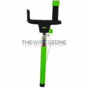 iPhone Android Retractable Green Selfie Handheld Monopod Stick w/ Shutter Button