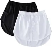 [Generic] 2piece Women S Bottom Shirt Adjustable Layered Mini Skirt Fakes Top 2 Pieces Shirt Extenders For Women Adjustable