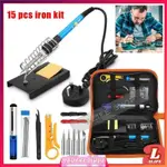 SOLDERING IRON KIT ELECTRONICS, 15PCS 60W 220V ADJUSTABLE TE