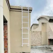 Wall Mounted Basement Window Well Egress Ladder，Home High Loft Attic Bed Step Ladders Heavy Duty Fire Escape Ladder Emergency Fire Climbing Ladder，330LBS Load(140cm/55in)