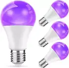 Black Light Bulb 12W 4 Pack UV Blacklight LED Lamp E27 Base Replacement Bulb, UV