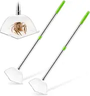Saillong 2 Pack Large Spider Catcher with 31'' Long Handle, Contactless Spider Grabber Removes Release Spiders and Flies for Indoor use, Bug Container for Safely Capturing Spiders