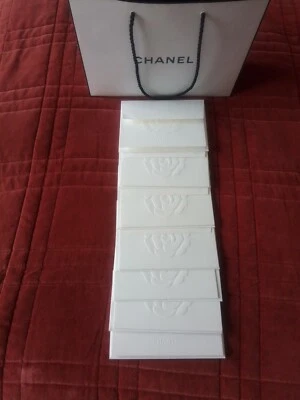 Chanel 7 White Camellia Flower Blank Greeting Cards. Authentic & New