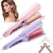 Curluxe French Curls Iron, Create Frizz-Free French Curls Effortlessly, 15-Second Heat-Up, Four Settings, Easy to use (Rosa*Rojo violeta)