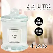 4x Apothecary Glass Jars 3.5L Large Kitchen Storage Food Box Candle Decor Bottle