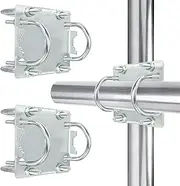 2PCS Antenna Mast Clamp Cross-Over Bracket Kit with U Bolts for 1"-2" OD Poles, Heavy Duty Antenna Pole Mounting Hardware for MINO Yagi TV Antennas, Security Camera, Weather Station