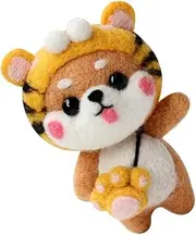 LOLIPPYY DIY Plush Dog Needle Felting Kit Cartoon Akita Plush Doll Making for Adults Complete Craft Tools Interactive Activity for Families