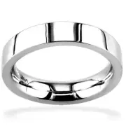 Sziro Mens 4.5mm Flat Edge Comfort Fit Band in 14K White Gold