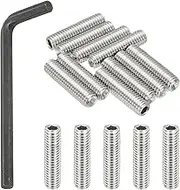 uxcell 3/8-16x1-1/2 Internal Hex Socket Set Grub Screws, 10 Pcs 304 Stainless Steel Cup Point Set Screw with Hex Key Wrench for Door Handles Bathroom Fixtures