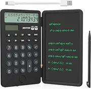 NEWYES Portable Calculator with Notepad, ROATEE Basic Calculator with Writing Tablet,12 Digits Large Display Rechargeable Solar Power Desk Calculator for Office, School AB0608