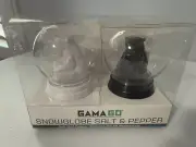 GamaGo Bear Snowglobe Salt and Pepper Shaker Set NEW white black plastic 2012