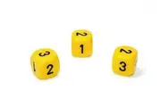 Chessex D3 Dice Opaque 16mm d3 (d6 w/ 1-2-3 twice) Yellow/black