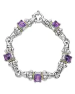 Lagos 18K Yellow Gold & Sterling Silver Glacier Amethyst Link Bracelet