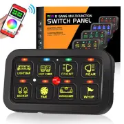 8 Gang RGB Switch Panel Multifunction App Control 12V/24V For Truck Car SUV Boat (for: Jeep)