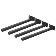 Floating Shelf Brackets, 4pcs 16"(400mm) Wall Mounted Shelf Supports, Black