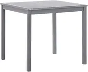 'vidaXL Solid Acacia Wood Garden Table - Square Outdoor Dining Table with Sanded Surface, Grey, 80x80x74 cm