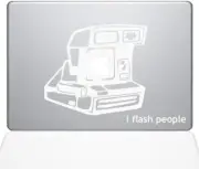 The Decal Guru I Flash People Camera Decal Vinyl Sticker, 13" MacBook Air White