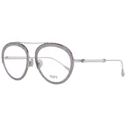 Tod's TO 5211 Women Purple Optical Frame Metal Leather Full Rim Round Eyeglasses