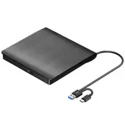 External CD DVD +/-RW Drive USB 3.0 & USB-C Portable CD/DVD ROM Player Burner...