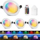 4Pack 9W Smart WIFI Bluetooth RGBWC LED Ceiling Recessed Lamp Down Light Home