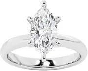 [Generic] Customize Jewel IGI 2.0 Carat Marquise Cut Lab Created Grown CVD HPHT Man Made Diamond 6-Prong Solitaire Ring Plain Band Engagement Wedding Bridal Ring In 14k White Yellow Rose Gold For Women,F-VS1