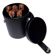 16mm Pearlized Dice Olympic Bronze Tone + Deluxe Dice Cup w/Storage Compartment