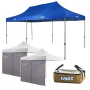 Adventure Kings Gazebo 6mx3m + 2x Side Wall + Clear Top Canvas Bag Heavy-duty