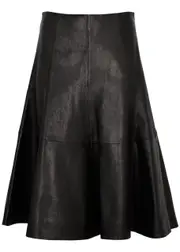 Khaite Lennox Leather Midi Skirt - Black - 8 (UK12 / M) 8 (UK12 / M)